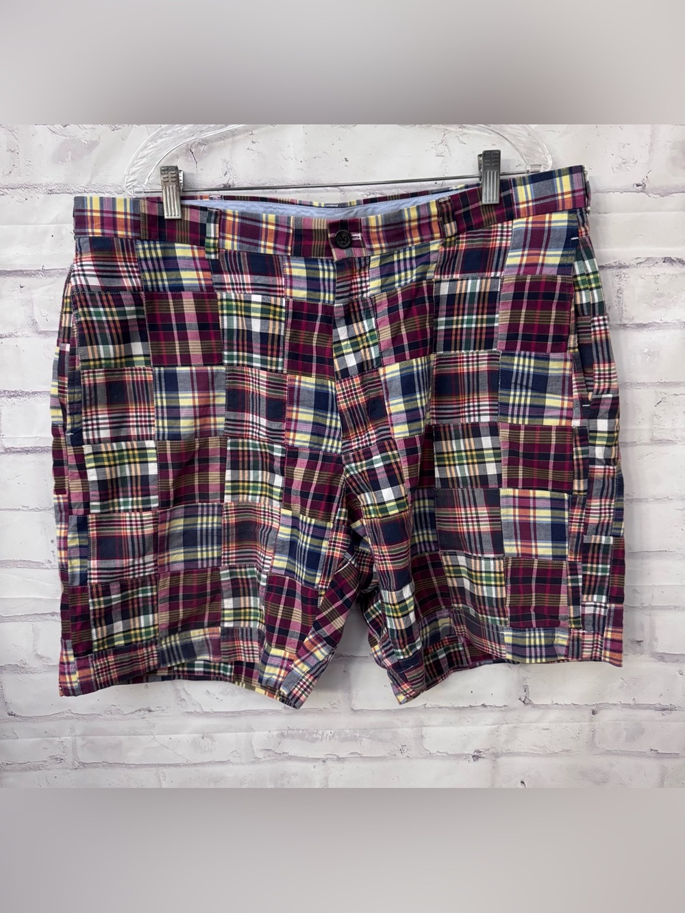 Brooks Brothers Men’s 40 Cotton Patchwork Madras Shorts Preppy Plaid Old Money